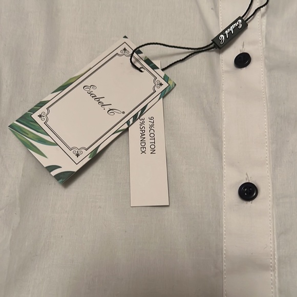 NWT White Button Down Blouse - Picture 3 of 8